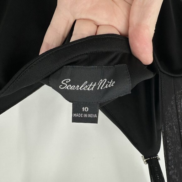 vintage 90s LITTLE BLACK DRESS party goth emo S - Picture 8 of 9